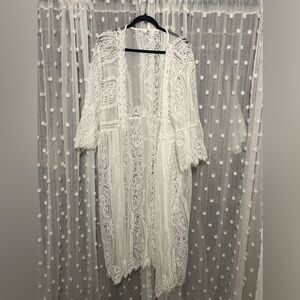 Maurice’s White Lace Kimono
